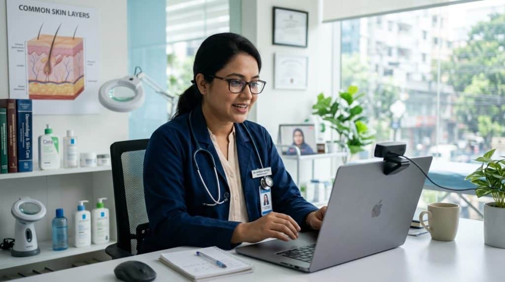 Online skin doctor consultation in Bangladesh with a dermatologist