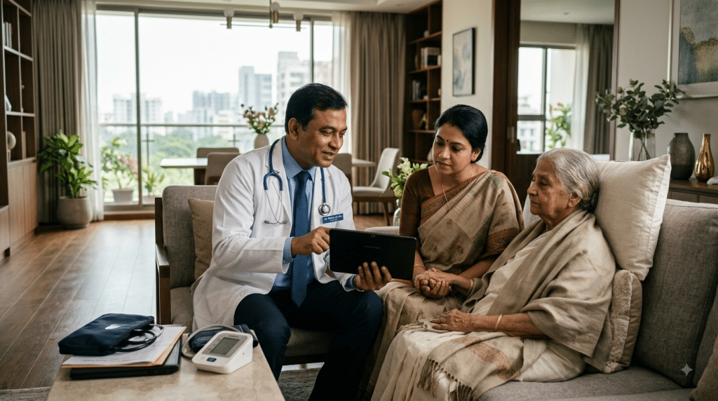 Home doctor service Gulshan with professional doctor providing healthcare at home in Dhaka